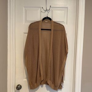 Open Knit Tan Cardigan
